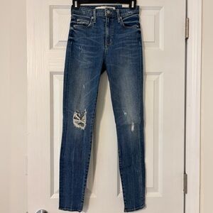 Lovers + Friends Distressed High Rise Skinny Jeans